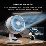 Smart Circulator Fan PRO 9", Dual Ionizers, Dust Filtration & Temperature Control 