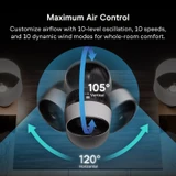AC Infinity smart home air circulator fan with 3D oscillation, app control, and air filtration. Desk and pedestal models.