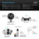AC Infinity smart home air circulator fan with 3D oscillation, app control, and air filtration. Desk and pedestal models.