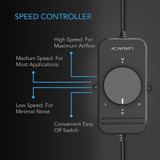 AC Axial Muffin Fan Speed Controller Cord