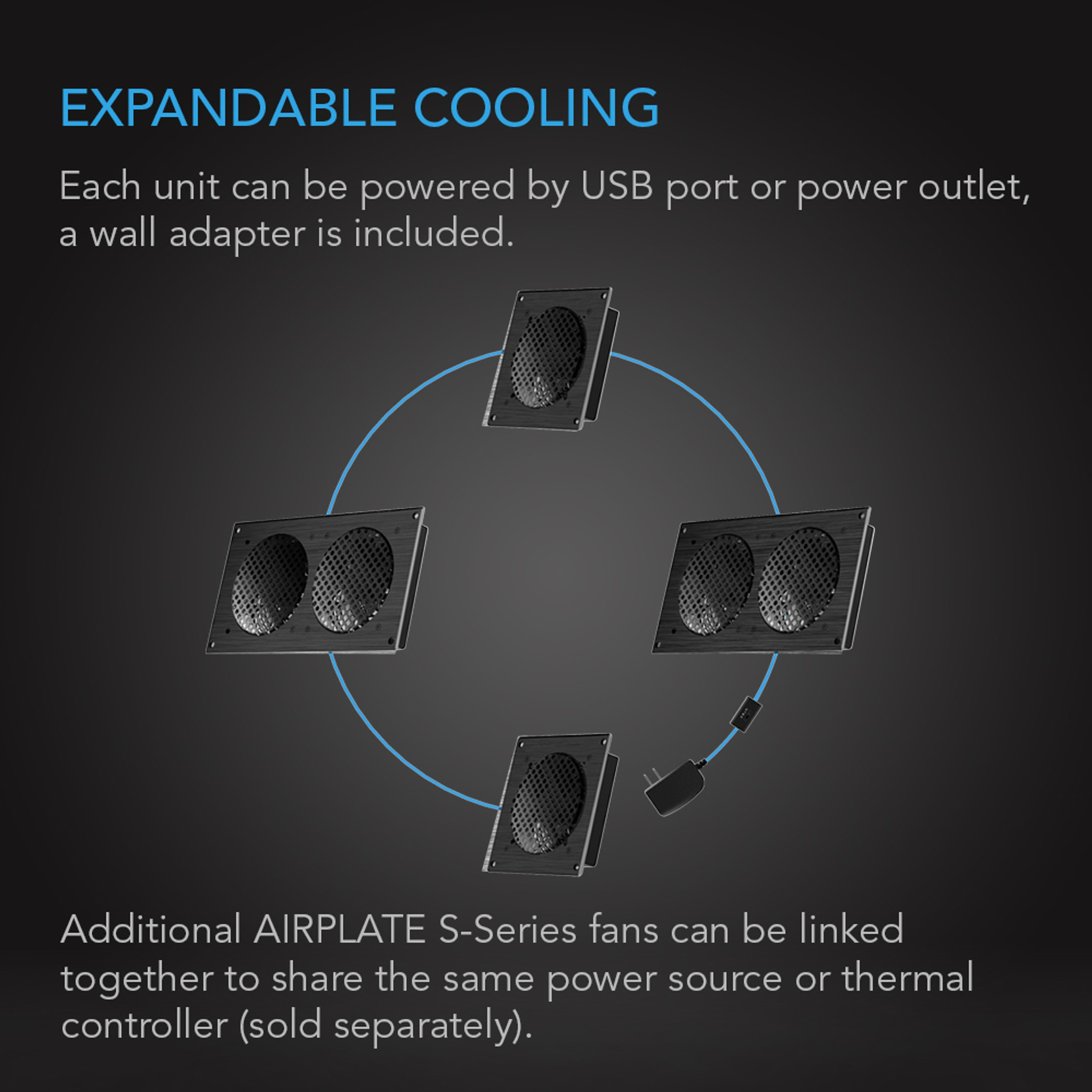 Airplate S1 Home Theater And Av Quiet Cabinet Cooling Fan System