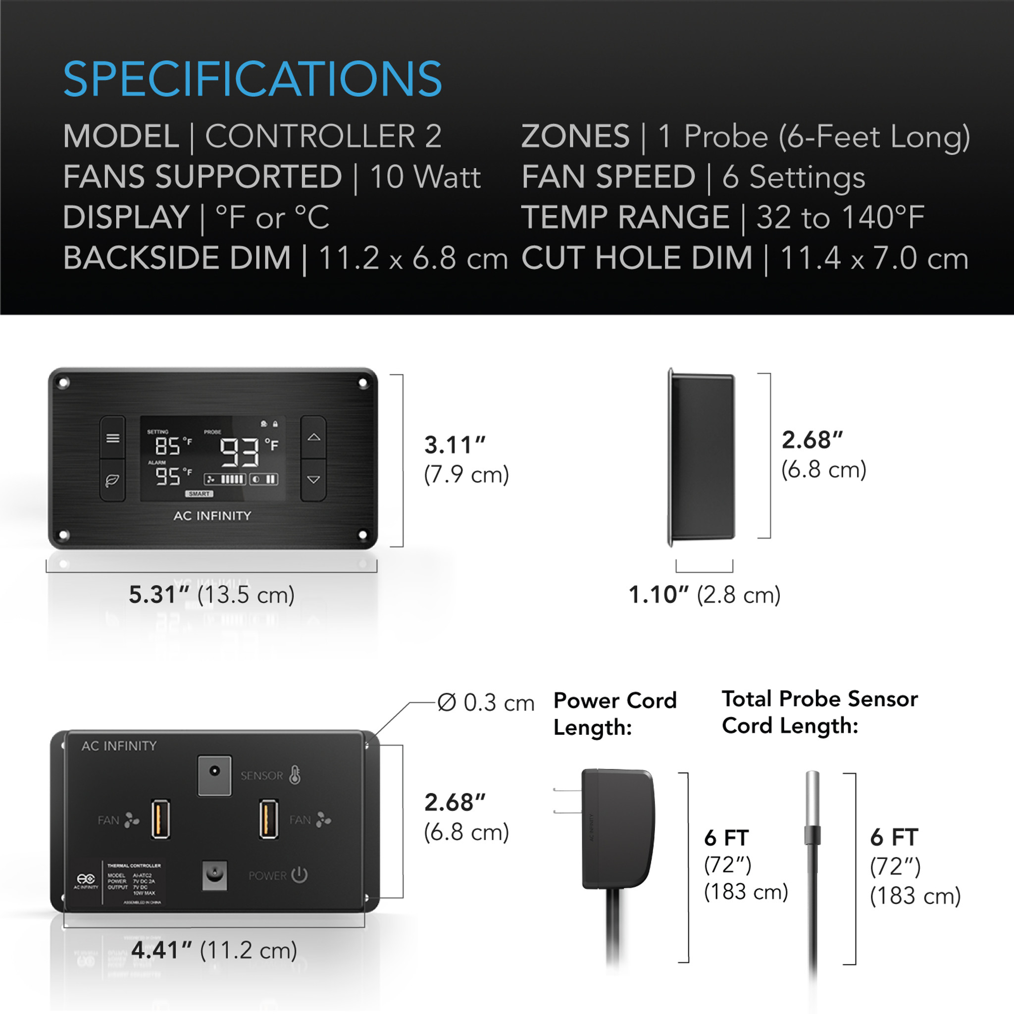 CONTROLLER 2, Intelligent Thermal Fan Controller, Single Zone - AC