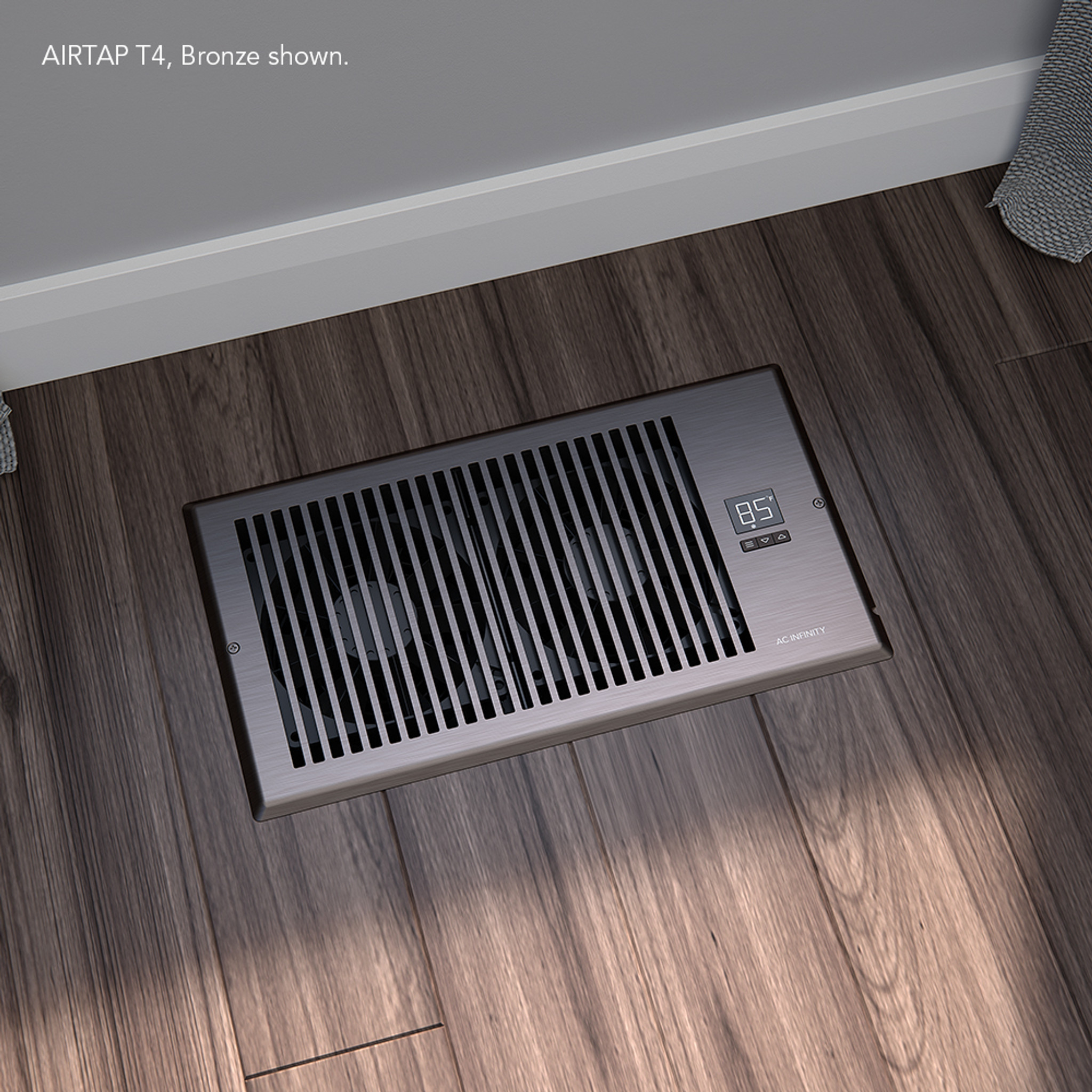 AIRTAP T4, Quiet Register Booster Fan System, Brown Bronze, for 4