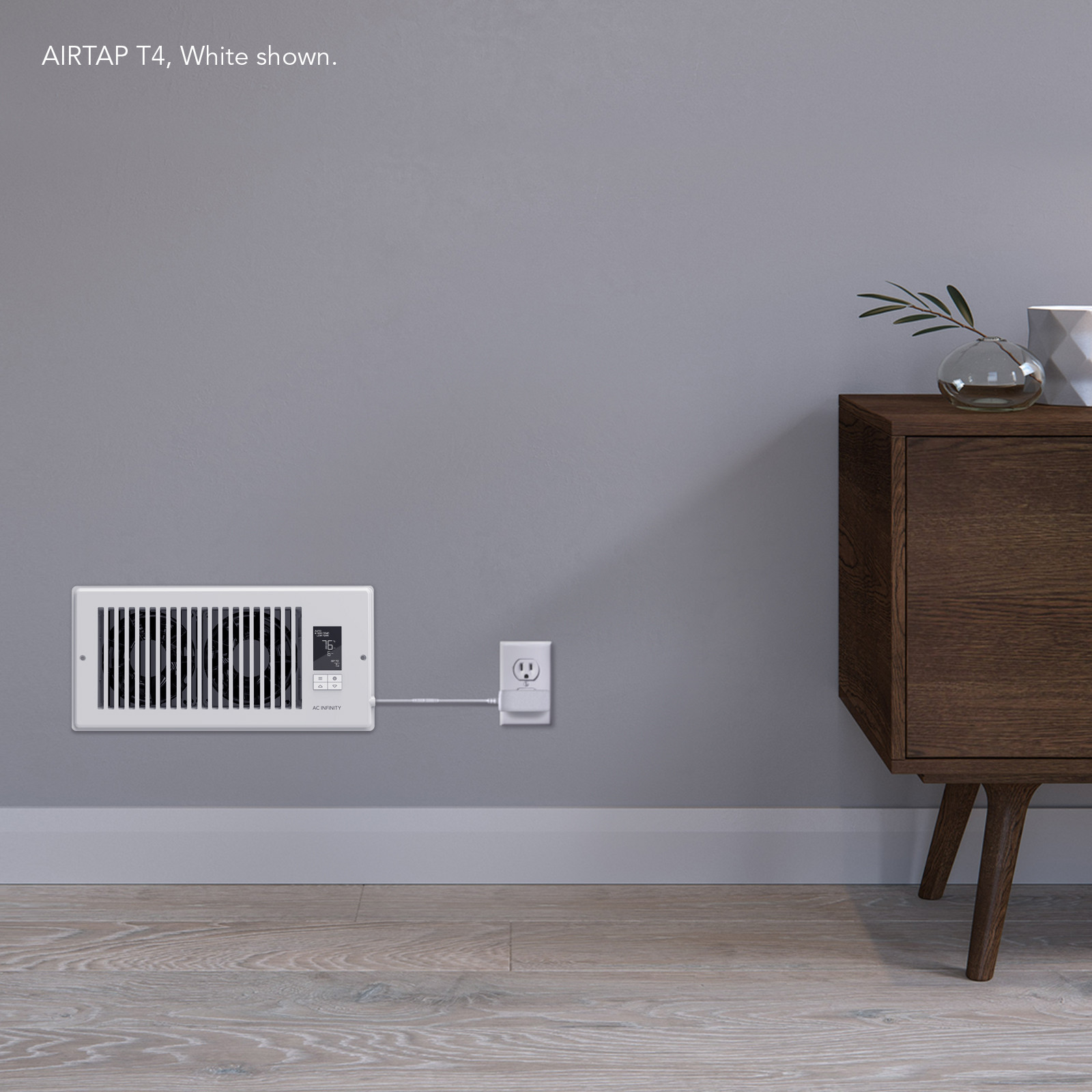AIRTAP T4 Smart Register Booster Fan 4" x 12" - Thumbnail 2