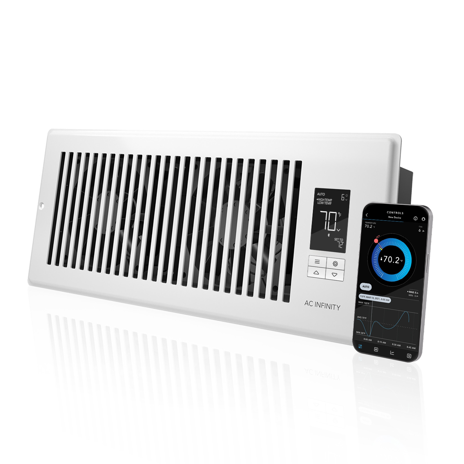 AIRTAP T4 Smart Register Booster Fan 4" x 12"