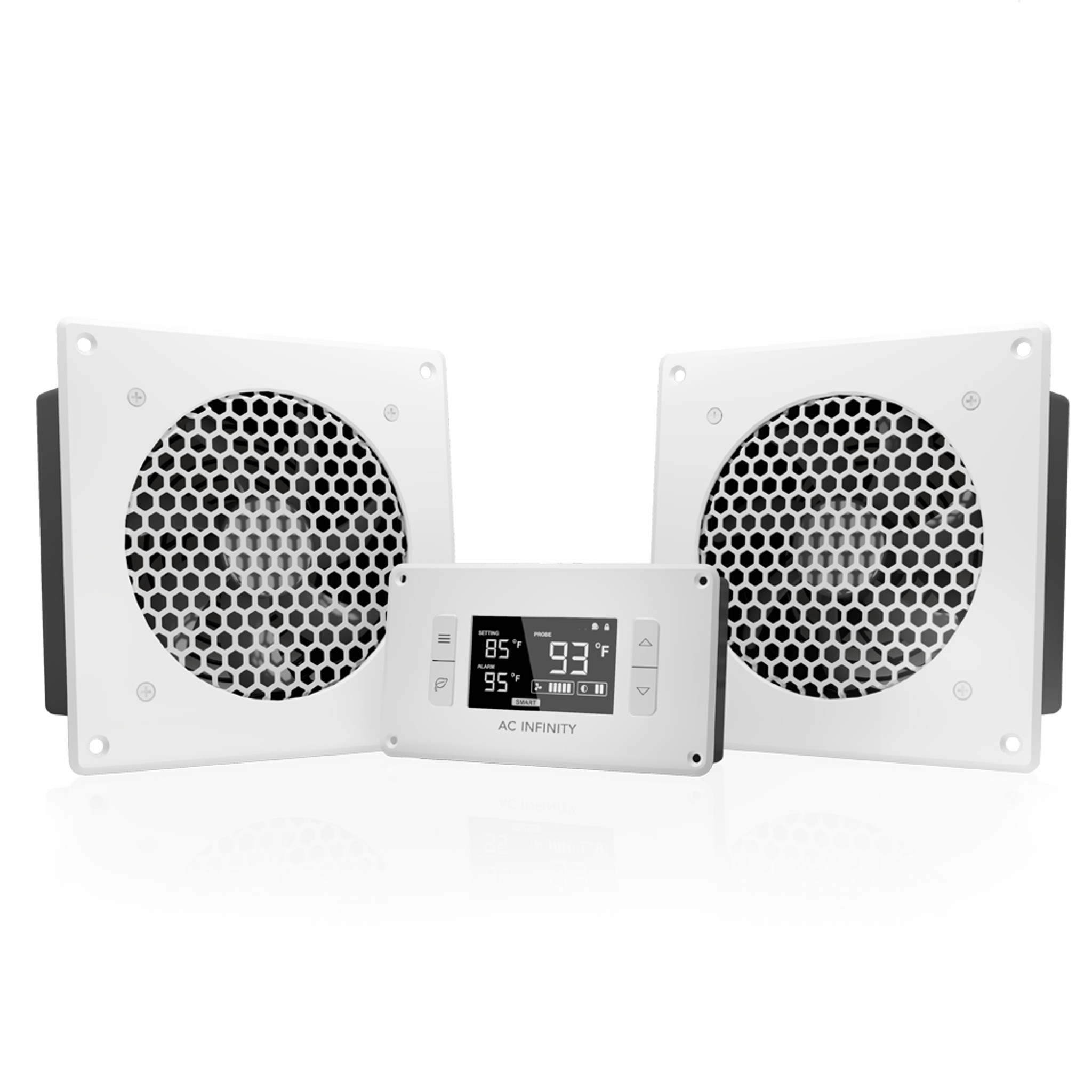 AIRPLATE T8 White, Home Theater and AV Quiet Cabinet Cooling Dual-Fan  System, 6 Inch