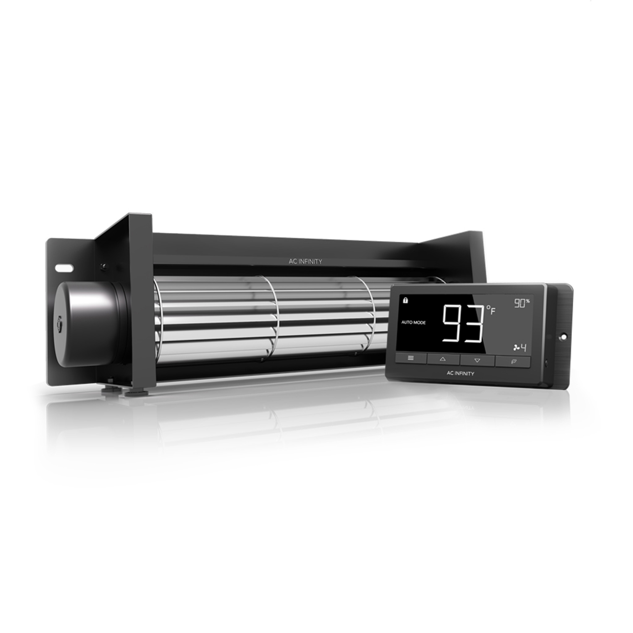 AC Infinity - Airblaze T12, Fireplace Blower Fan 12 with Temperature and Humidity Controller