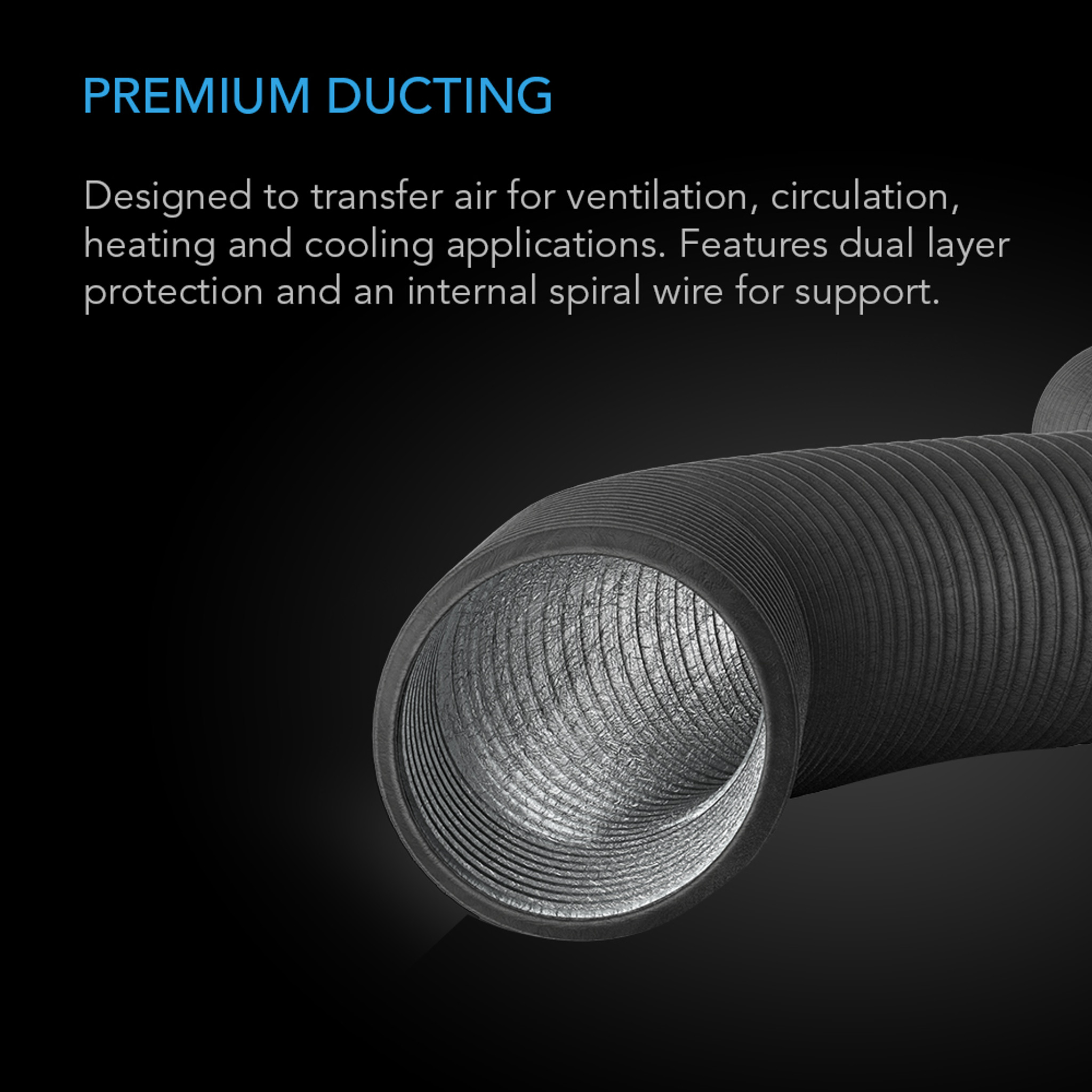 8-Feet Long Flexible 6-Inch Four-Layer Aluminium Ducting Ventilation Exhaust