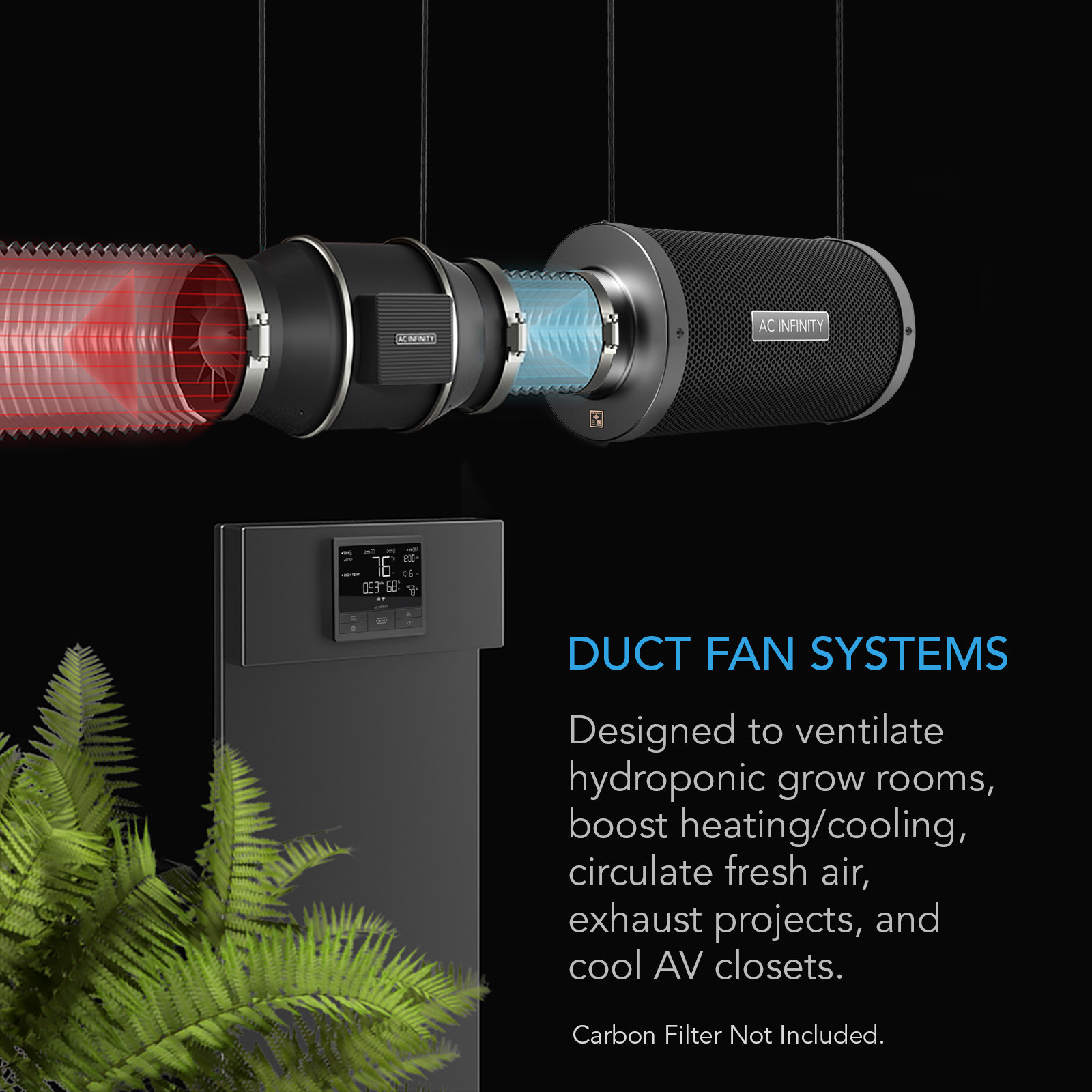 CLOUDLINE T12 Inline Fan 12″ Temp & Humidity VPD | AC Infinity