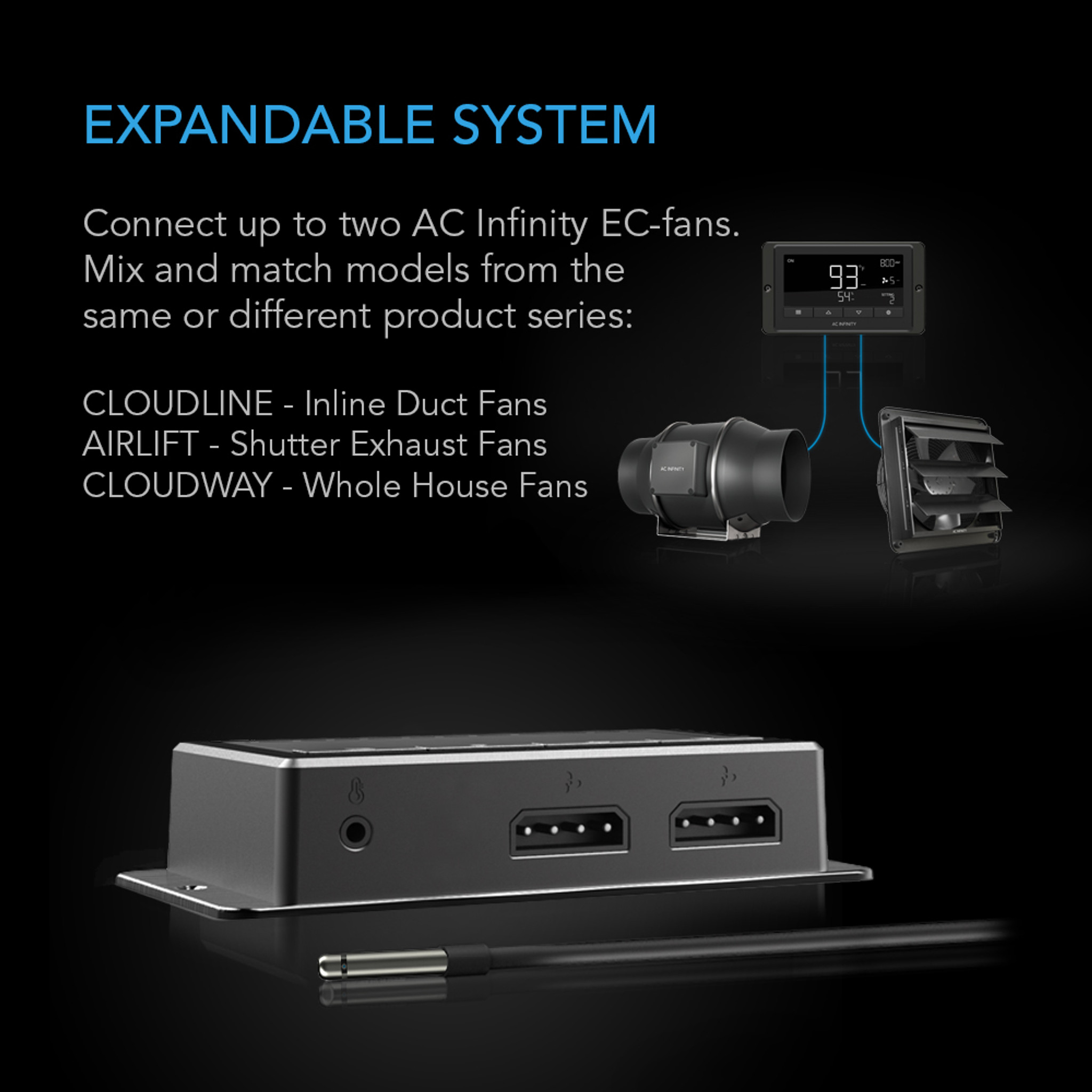 CONTROLLER 67, Temperature and Humidity Fan Controller, with Scheduling,  Cycles, Dynamic Speed, Data App