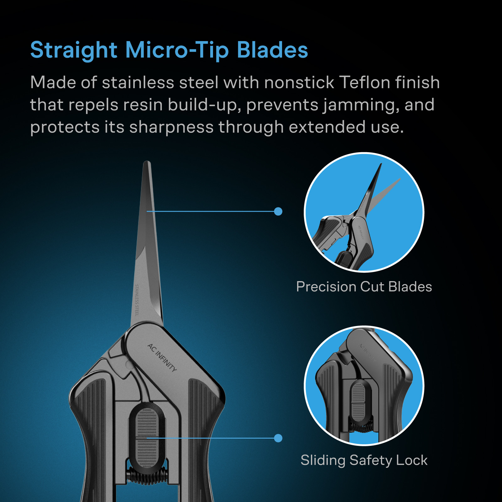 Ergonomic Pruning Shear 6.6” with Cleaning Kit, Stainless Steel