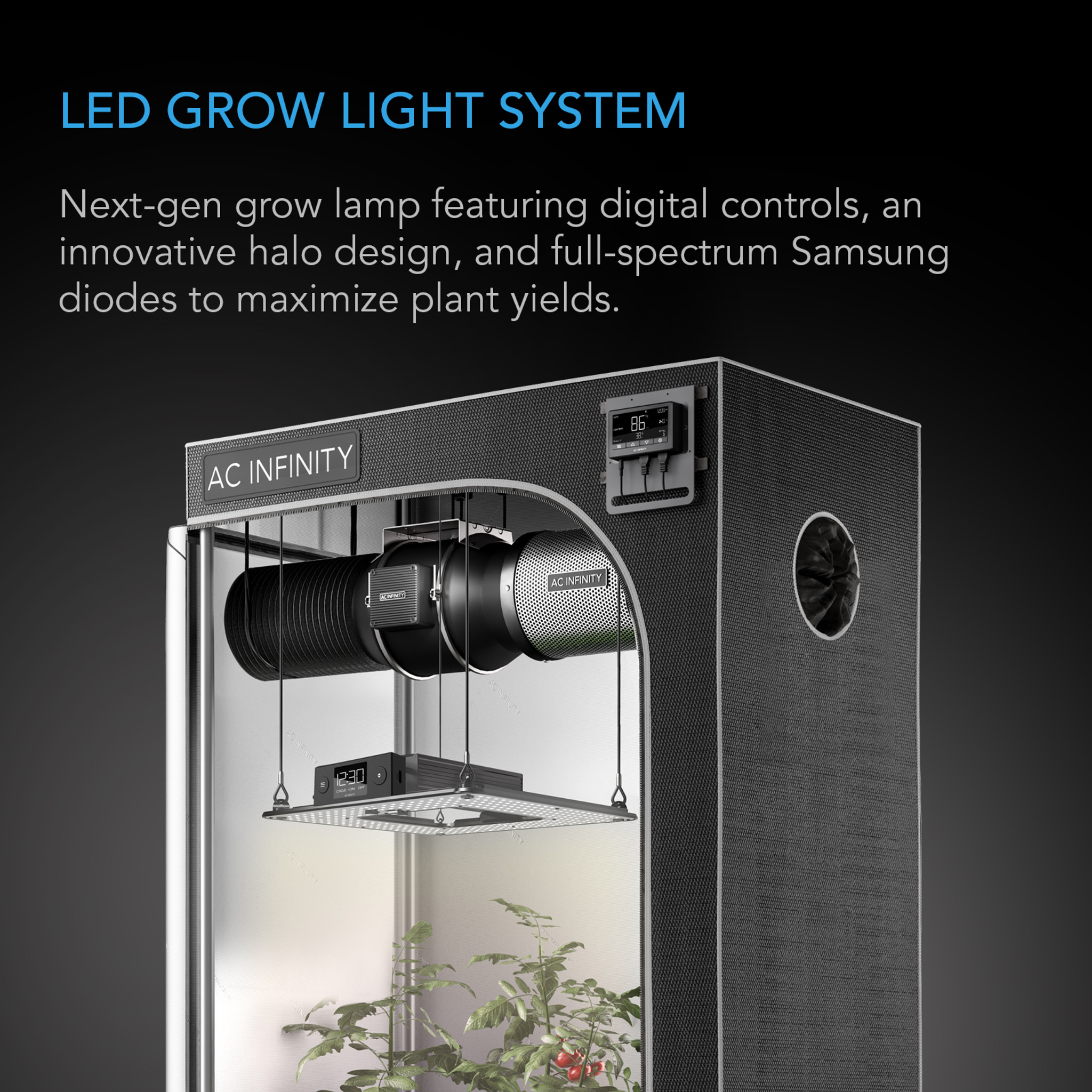 IONGRID S33, Full Spectrum LED Grow Light 300W, Samsung LM301H, 3x3 Ft.  Coverage - AC Infinity