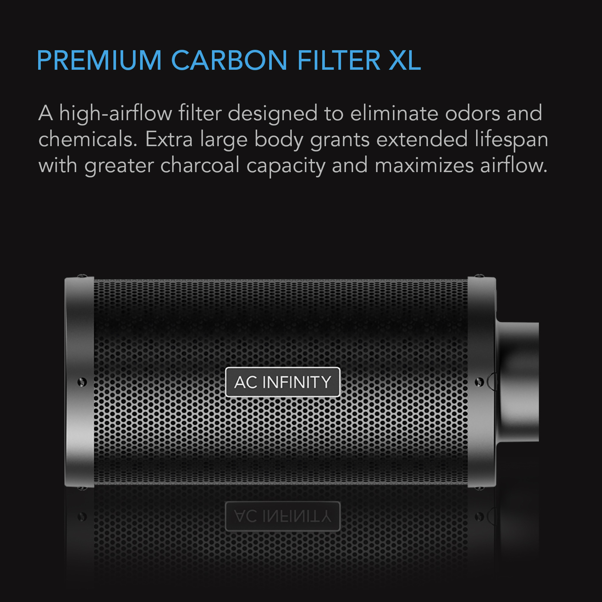 Hydroponics Grow Rooms AC Infinity Air Carbon Filter 12 with Premium Australian Virgin Charcoal for Inline Duct Fan Odor Control 