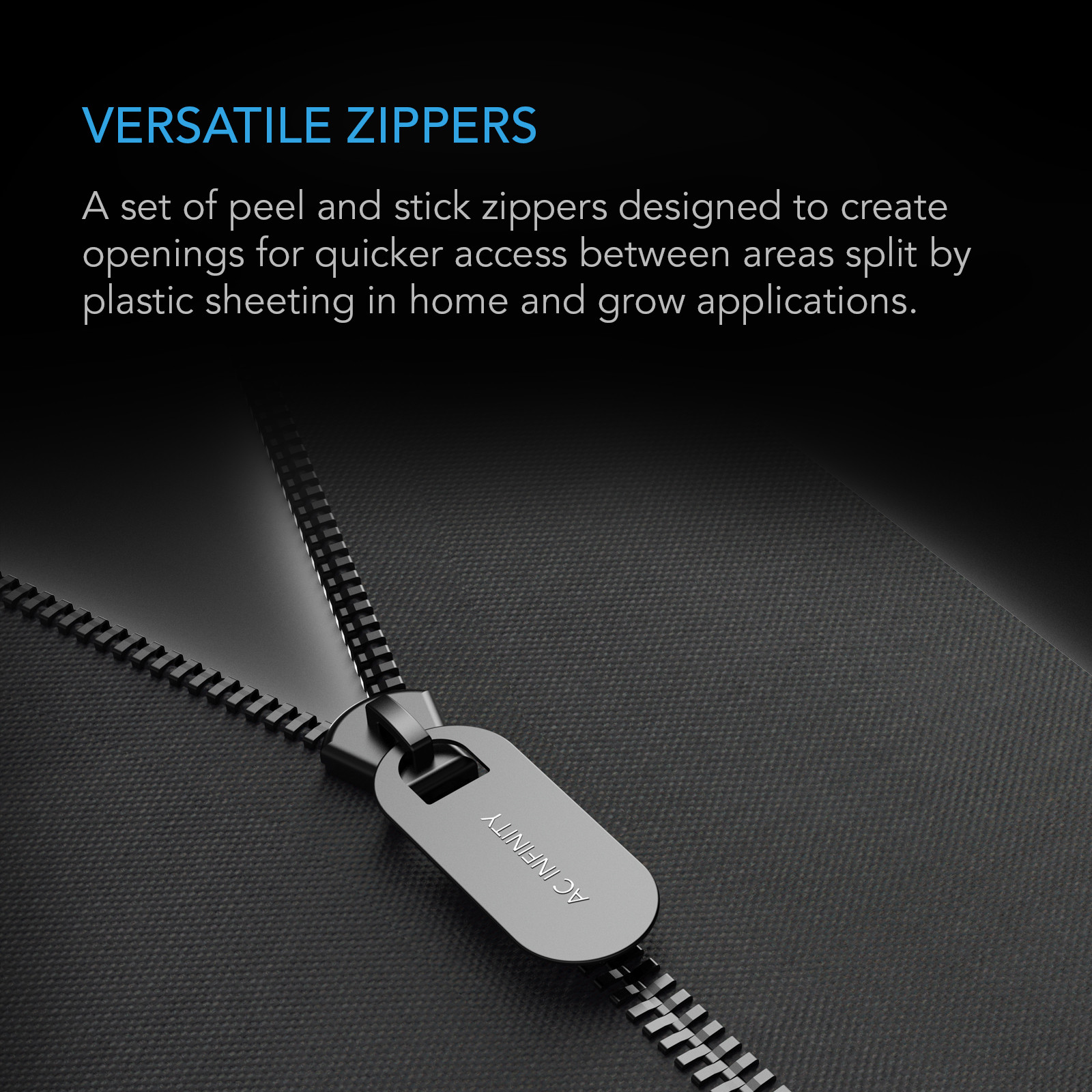 Peel and Stick Zipper, 3' x 7' Double-Sided 1-Pack | AC Infinity