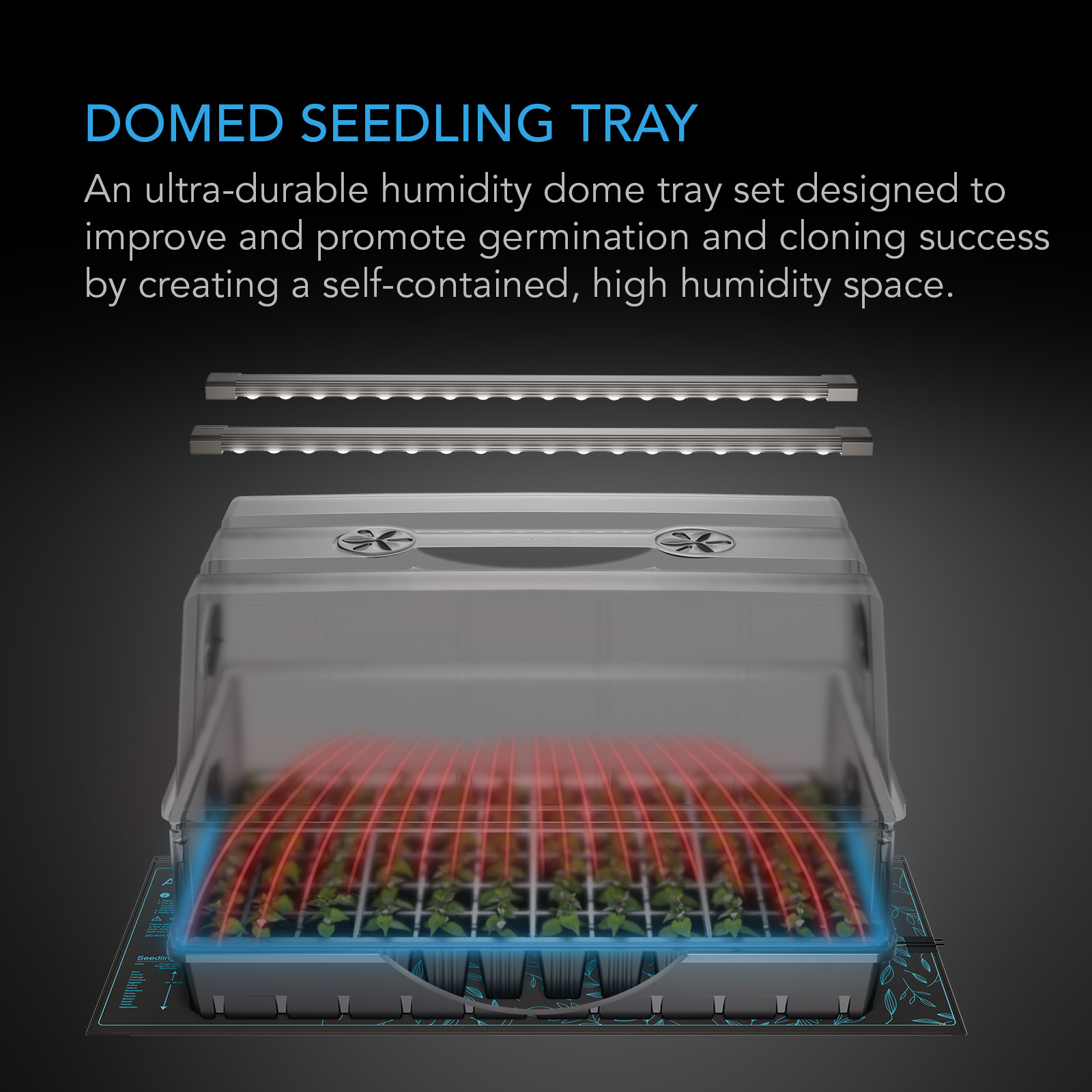 Heavy Duty Humidity Dome 6×12 with LED & Heating Mat | AC Infinity