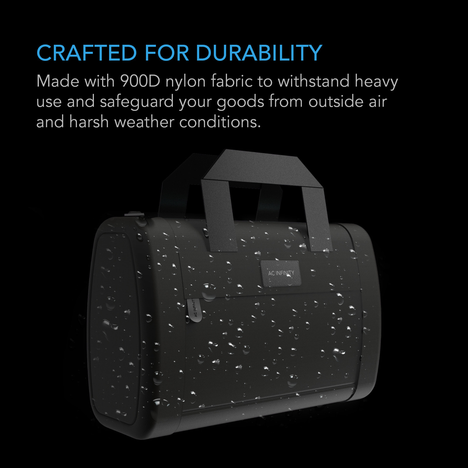 Smell-Proof Handbag, Black with Carbon Filter Lining | AC Infinity