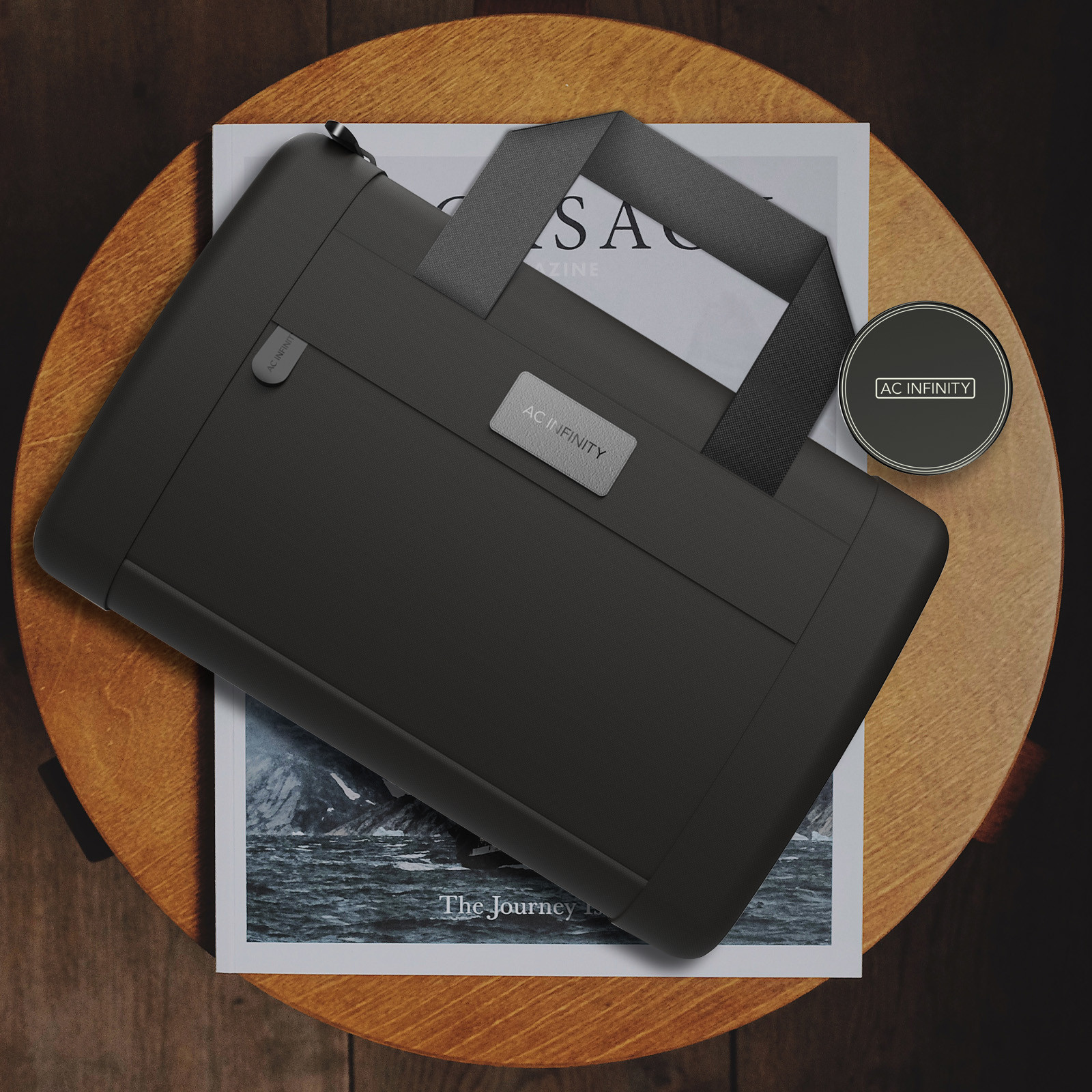 Smell Proof Handbag, Black, with 900D Nylon Fabric and Carbon