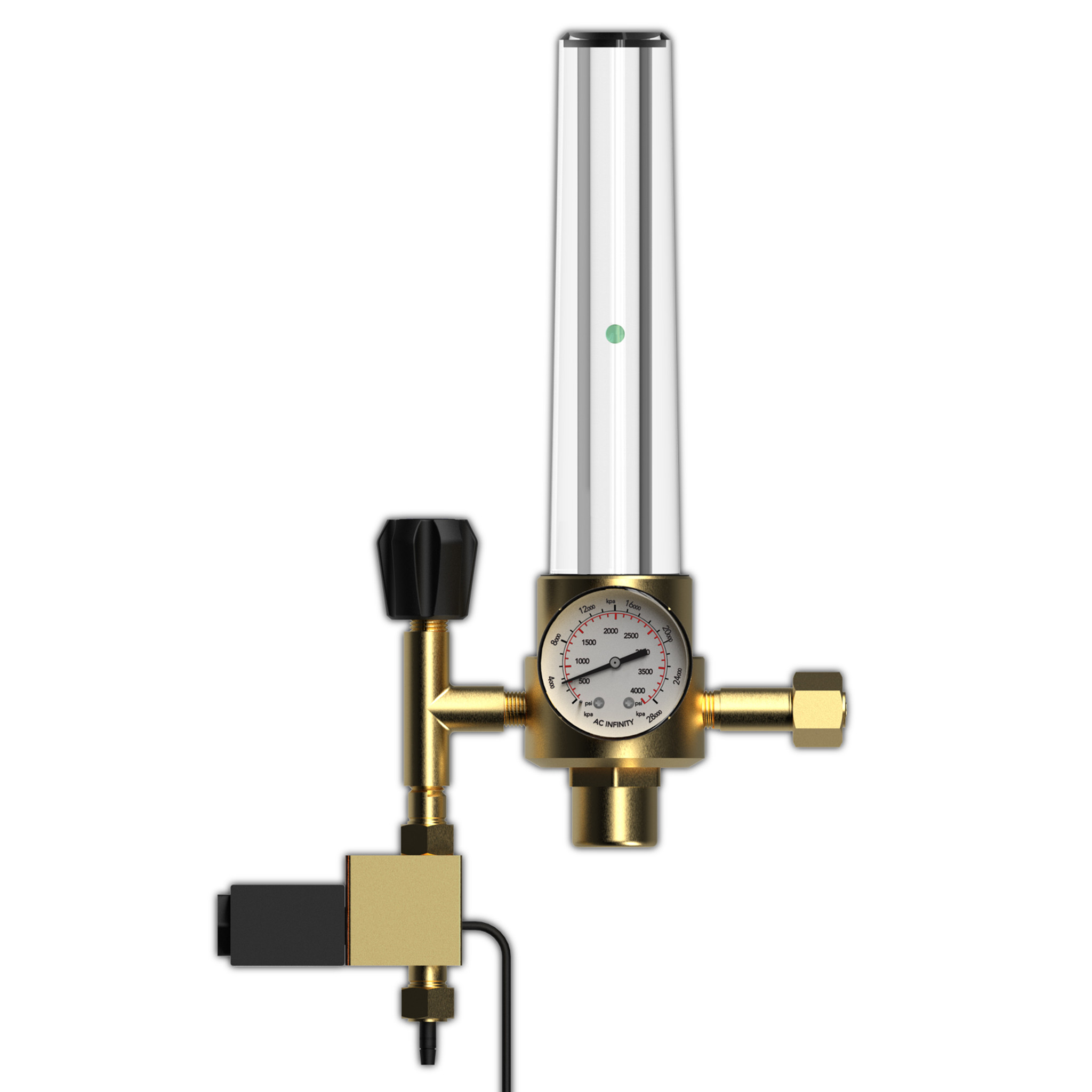 CO2 Regulator, Carbon Dioxide Monitor with Solenoid Valve and Gas 