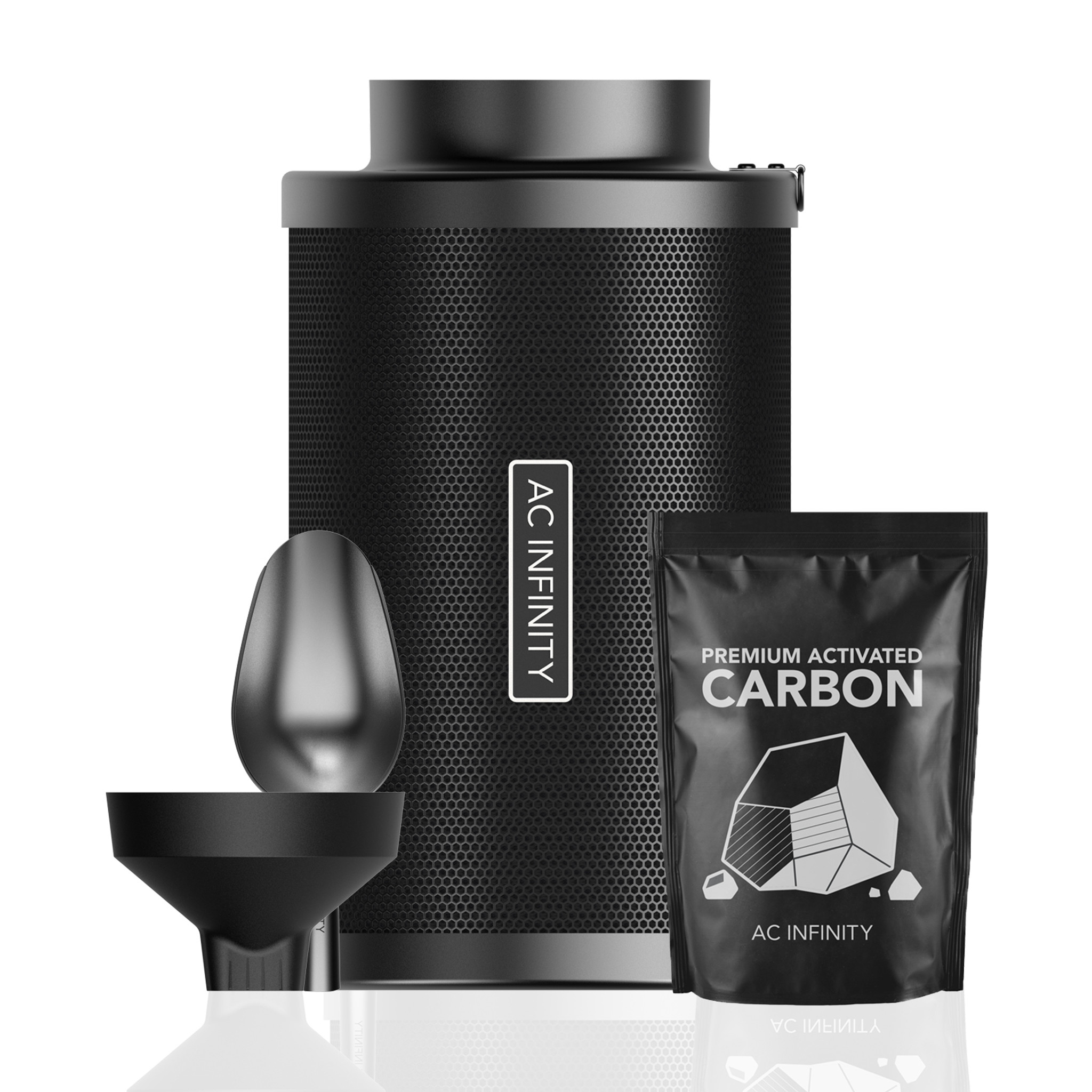 Refillable Carbon Filter Kit, with Charcoal Refill, 6-Inch - AC