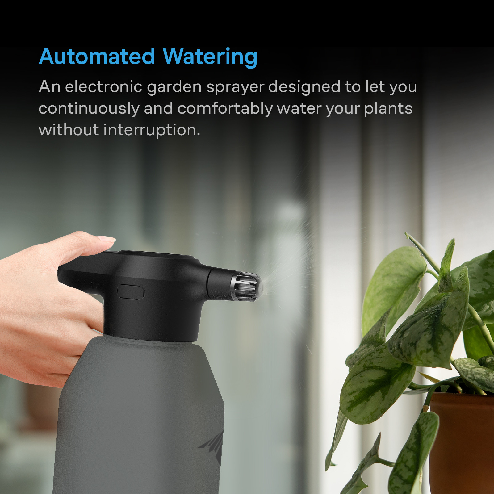 Automatic Water Sprayer, 2-Liter Electric Mister, Graphite | AC Infinity