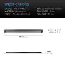 Rack Panel 1U Vented