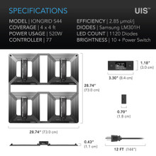 Full Spectrum LED Grow Light, Halo Coverage Powered by Samsung Diodes, Digital Dimming Timer and Controller, for Veg Bloom Indoor Plants in Grow Tents Greenhouses Hydroponics