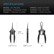 Lightweight Ergonomic Design, Straight Precision Blades with Nonstick Teflon Coating for Gardening, Hydroponics, Grow Tents