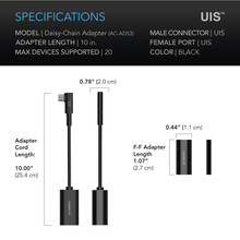 L-Shaped Sequential Connection Cable Cord, Right Angle Piggyback Connector for LED Grow Lights, EC Motor Fans