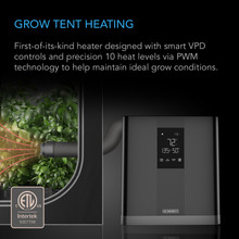 Environmental Grow Tent Heater with VPD Temperature Controller and Extension Hose, 10-Level PTC Heating with PWM Control for Grow Tents, Grow Rooms, Greenhouses