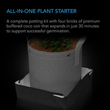 Premium Buffered Coco Coir Brick, 5-Gallon Fabric Pots, and Waterproof Multipurpose Tray, Grow Accessory Kit for Seed Germination in Indoor Growing