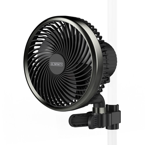 Grow Tent Clip Fan with 10-Speeds, EC-Motor, Weatherproof IP-44, Fully Adjustable Tilt, Quiet Hydroponics Circulation Cooling