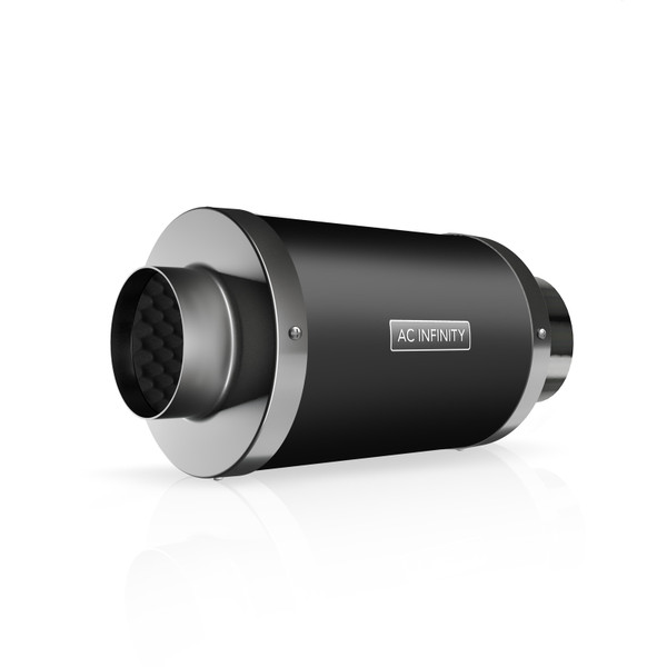 AC Infinity  Inline Duct Silencer 4" Aluminum Noise Reduction Muffler