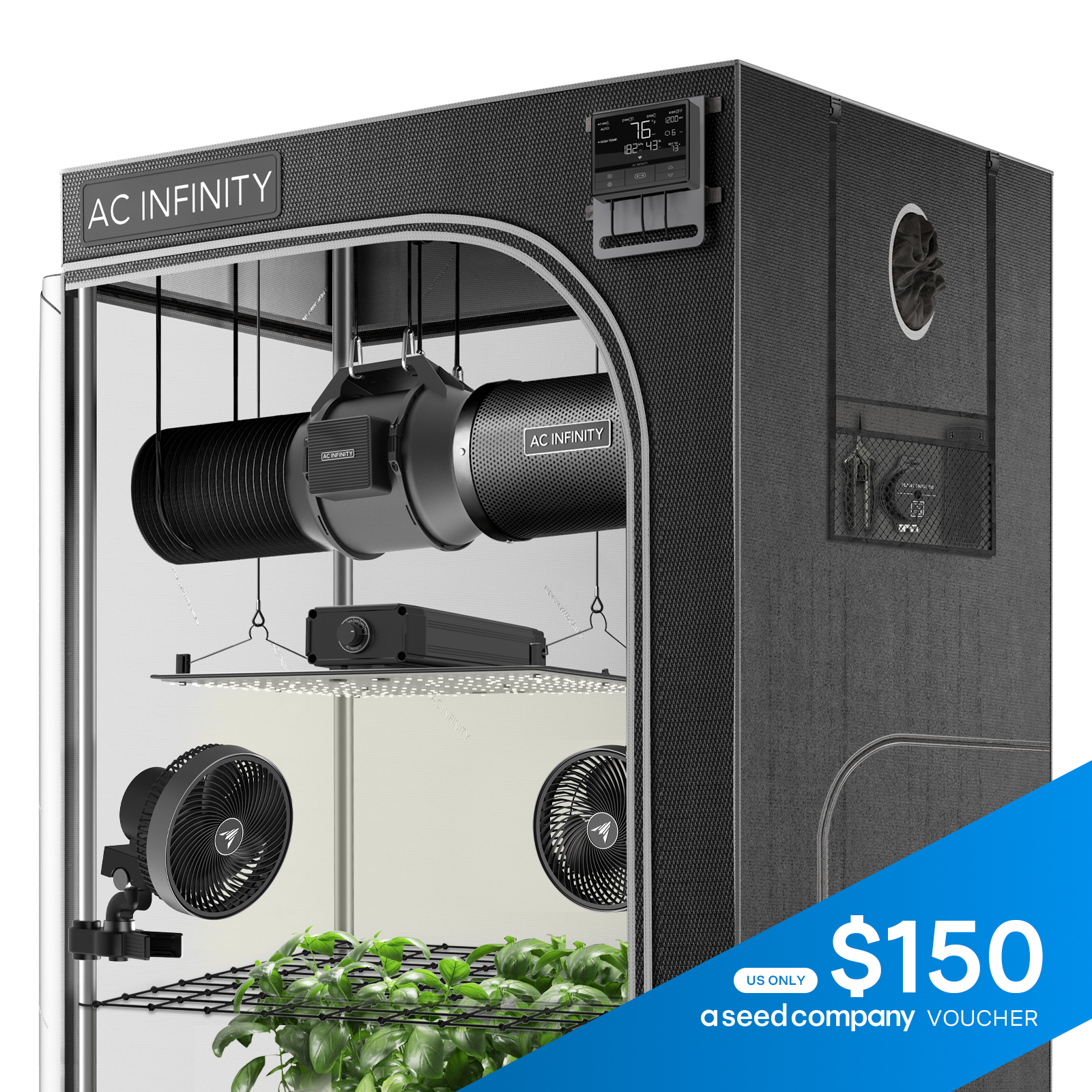 Advance Grow Tent 4x4, 4-Plant Kit with WiFi Controls | AC Infinity