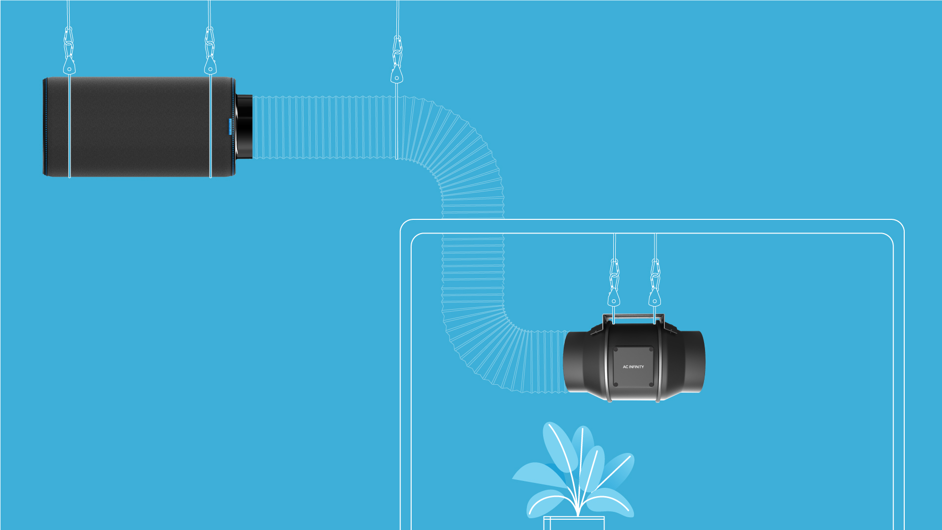 grow light ventilation setup
