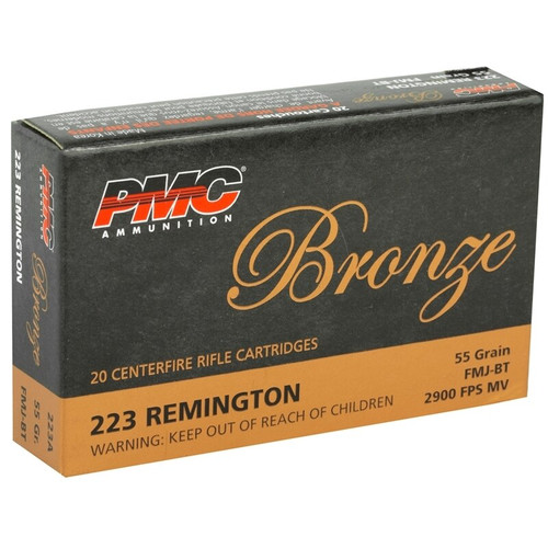 PMC 223A Bronze 223 Remington Ammo 55 Grain FMJ Ammo