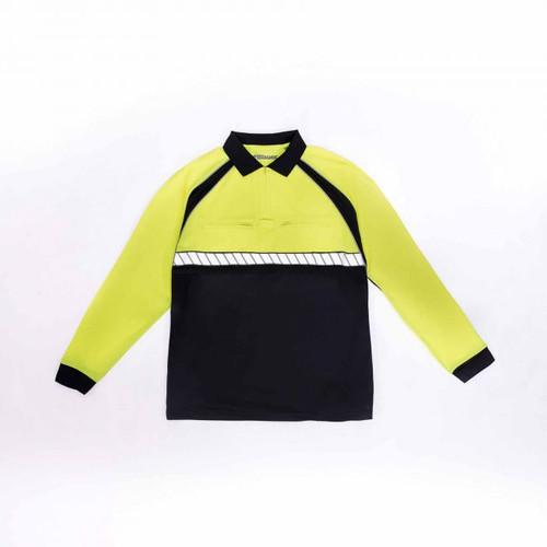 Blauer 8143 Colorblock Performance Polo Long Sleeve Shirt