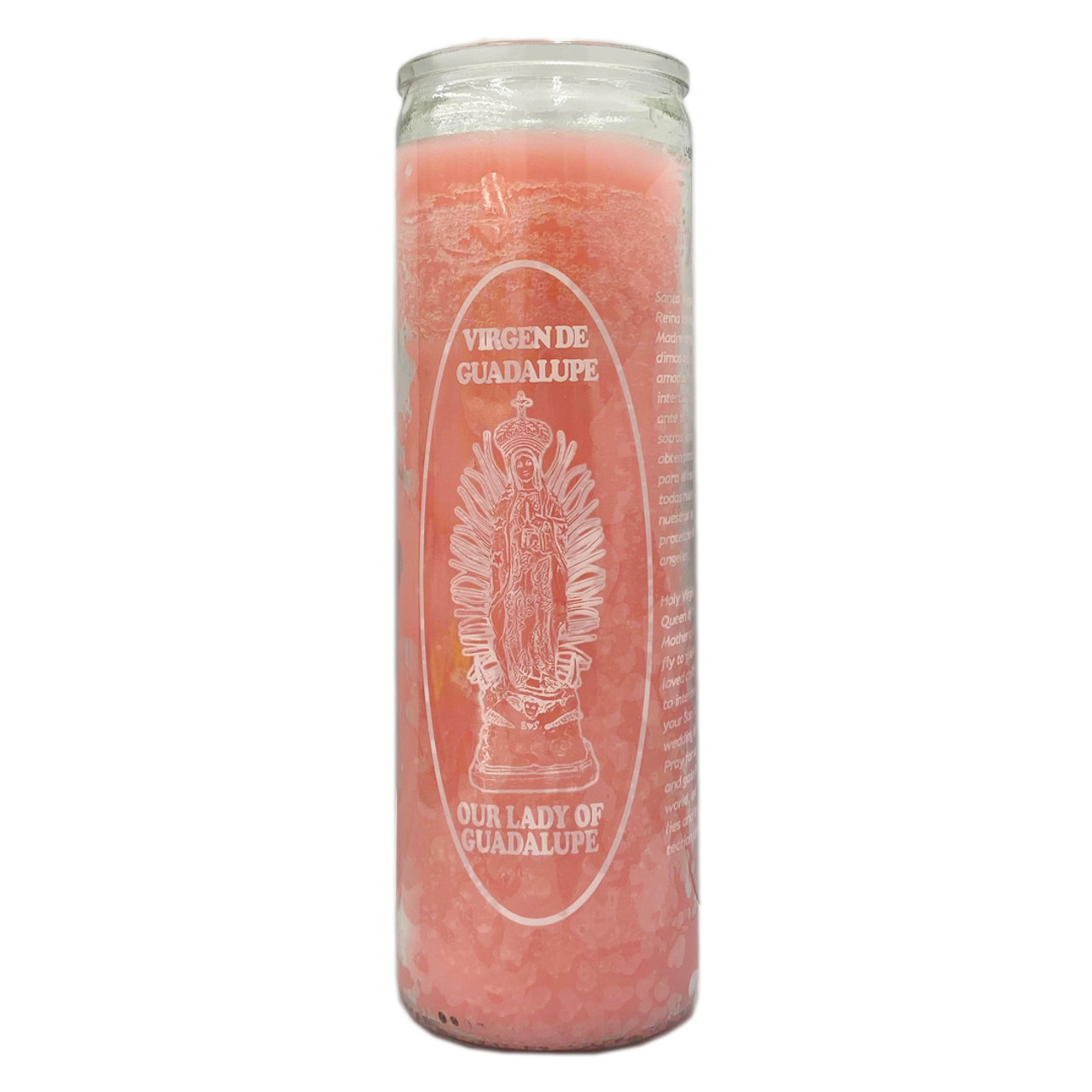 Guadalupe Candle Pink Prayer Candle ( Case  )