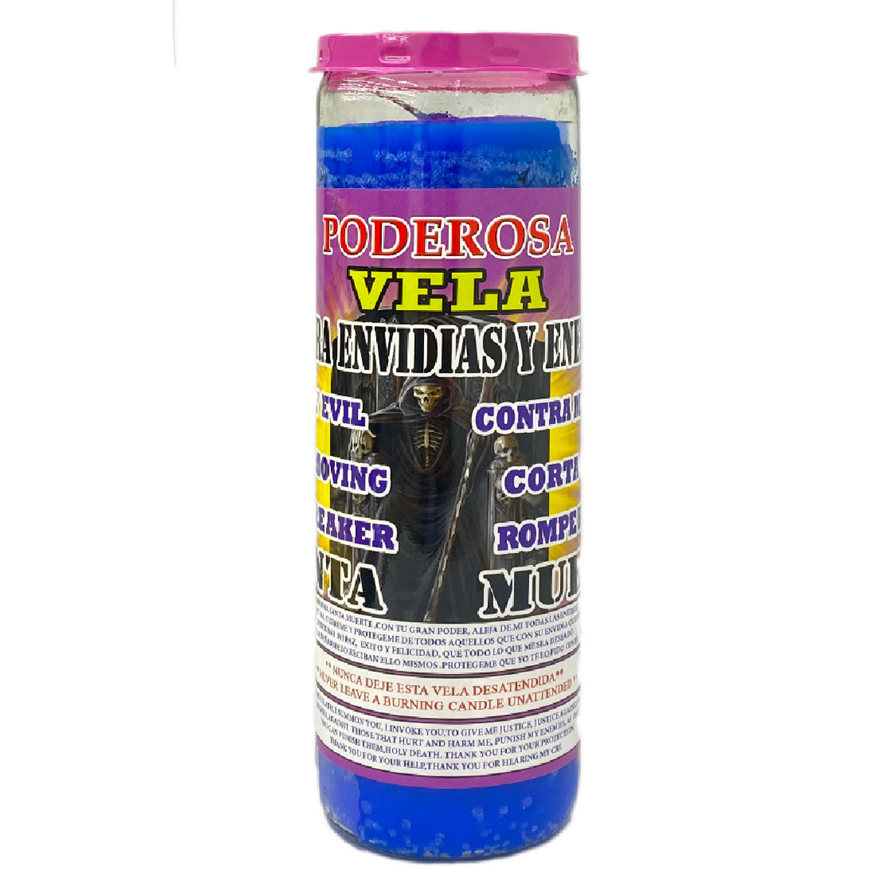 Veladora Preparada Santa Muerte Contra Envidia - Fixed And Scented 7 Day Candle