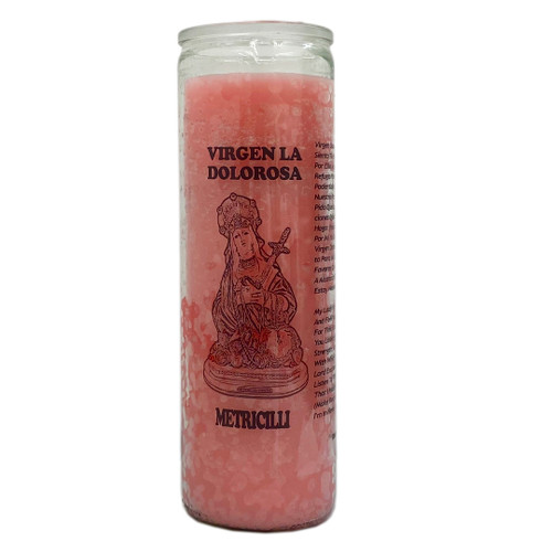 Vela - Veladora Virgen La Dolorosa - Metricilli  7 Days Glass Candle