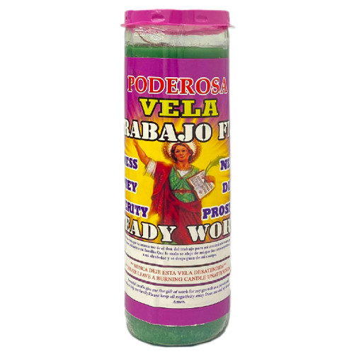 Veladora Preparada Trabajo Fijo - Fixed Candle Steady Work - Fixed And Scented 7 Day Candle