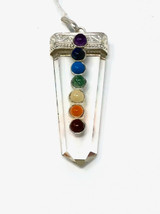 Quartz 7 Chakra Flat Pendant