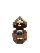 Wooden Charcoal / Cone Burner Temple 6" x 3"