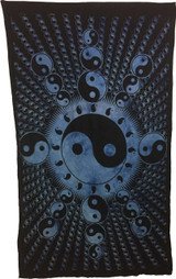 Indian Cotton Tapestry Tie & Dye Yin Yang (135 x 220 cm)