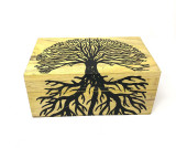 Wooden Handicraft Storage Box 5" x 8" Tree of Life Printed