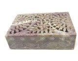Stone Storage Box Net Carving 6"x4"