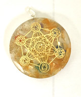 Chakra Round Metatron Orgone Pendant
