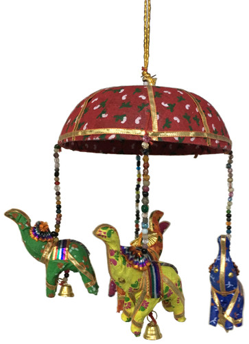 Cotton Hanging Decorative Chime Elephant Single Basket