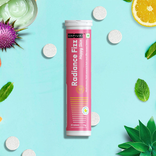 Radiance Fizz - Effervescent Tablets | 10-in-1 Skin Health Supplement | 20 Tablets | Minty Lemon Flavour