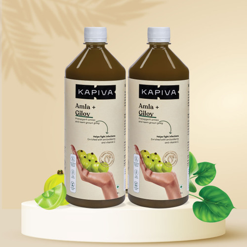 Amla Giloy Juice 1 L POWER COMBO (Pack of 2)