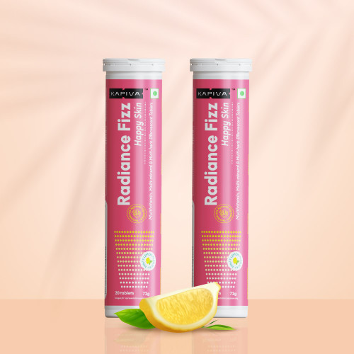 Skin Radiance Fizz | 10-In-1 Skin Health Supplement | 20 Effervescent Tablets | Minty Lemon Flavour (Pack of 2)